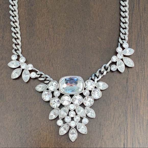 GIVENCHY Necklace Clear Crystal Rhinestone Pendant - Picture 2 of 6